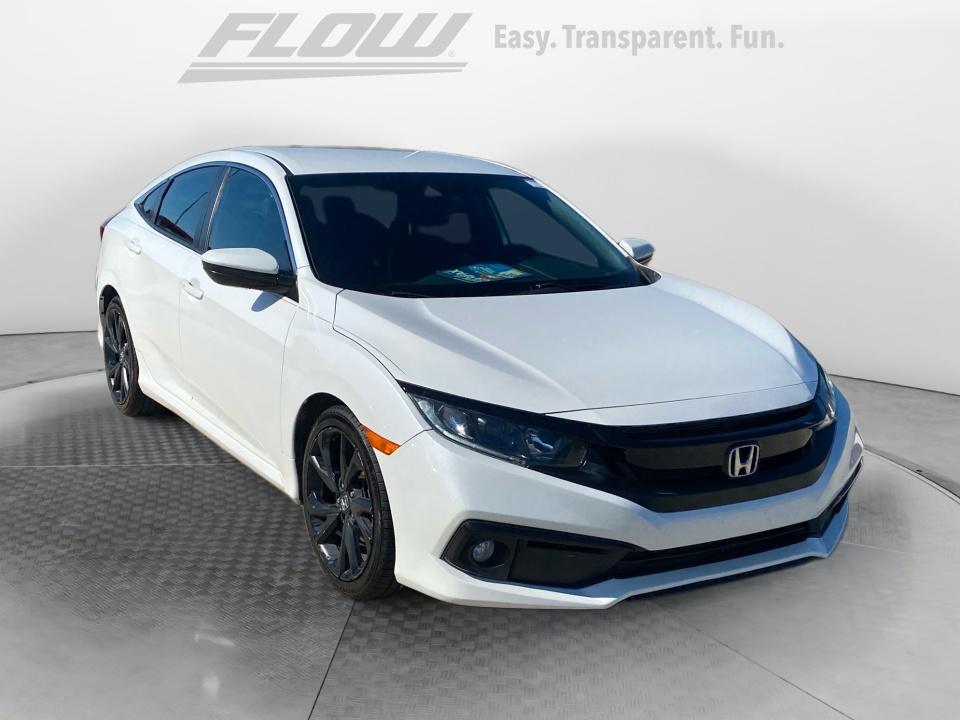 White 2019 Honda Civic Sedan Front-Wheel Drive Automatic