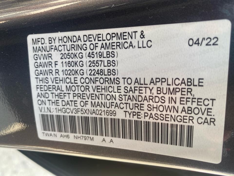 Used 2022 Honda Accord Hybrid Sedan
