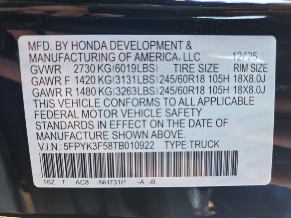 Used 2026 Honda Ridgeline Truck