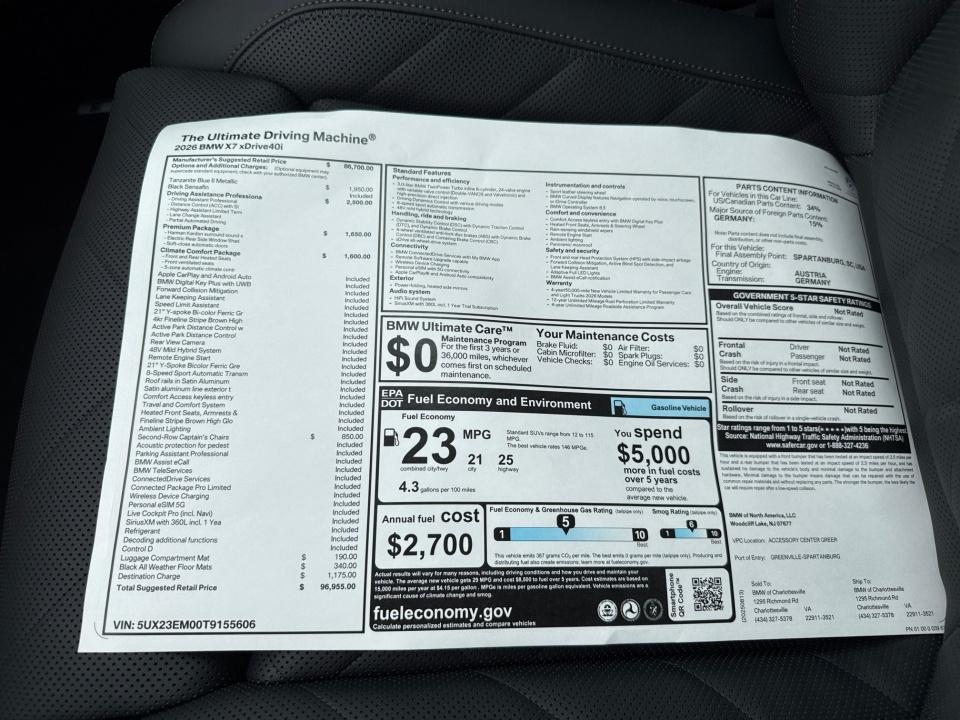 Used 2026 BMW X7 SUV